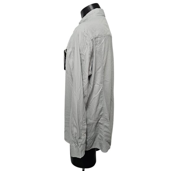EAG Elite Mens Button Down Fishing Shirt Vented Back Size XL Gray Mossy Oak - Picture 3 of 16